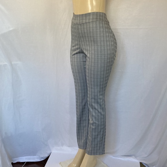 SALE - OPHELIA ROE Trousers Plus Size 2X Plaid Gray/Black Stretchy Skinny NWT - Picture 3 of 8